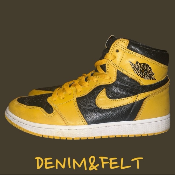 Jordan 1 Retro High OG Pollen Men's Shoes | Color: Black/Yellow 🐝🐝🐝 - Picture 6 of 9